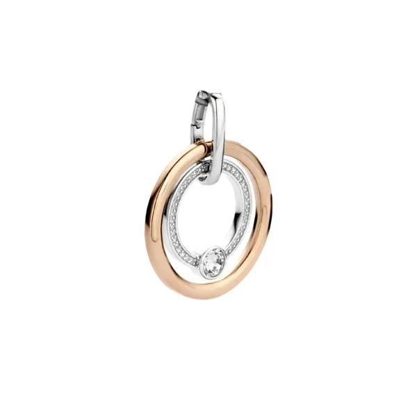 Rose Gold-Plated Sterling Double Circle Pendant Image 2 Mark Jewellers La Crosse, WI