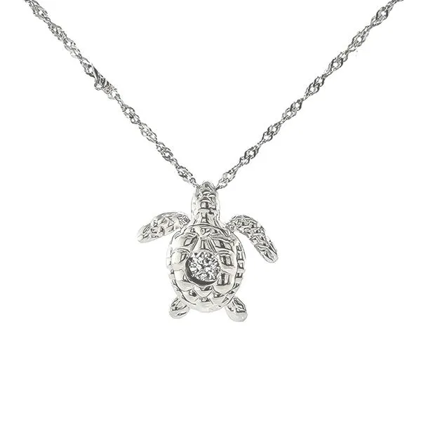 Sterling Shimmering Simulated Diamond Turtle Pendant Mark Jewellers La Crosse, WI