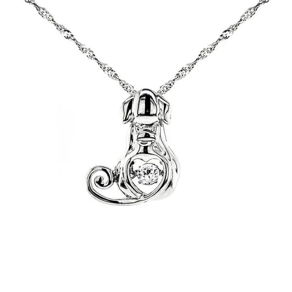 Sterling Shimmering Simulated Diamond Dog & Cat Pendant Mark Jewellers La Crosse, WI