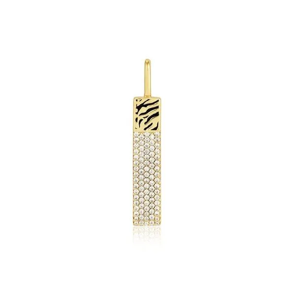 Gold-Plated Sterling CZ Tiger Bar Charm Mark Jewellers La Crosse, WI