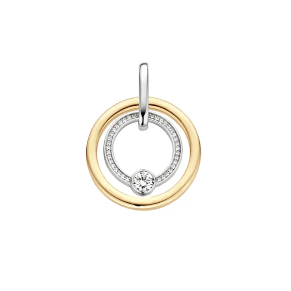 Gold-Plated Sterling CZ Double Circle Pendant Mark Jewellers La Crosse, WI