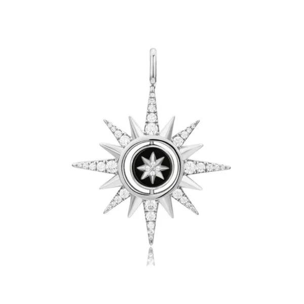 Sterling CZ & Black Agate Charm Mark Jewellers La Crosse, WI