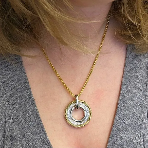 Gold-Plated Sterling CZ Triple Circle Pendant Image 3 Mark Jewellers La Crosse, WI