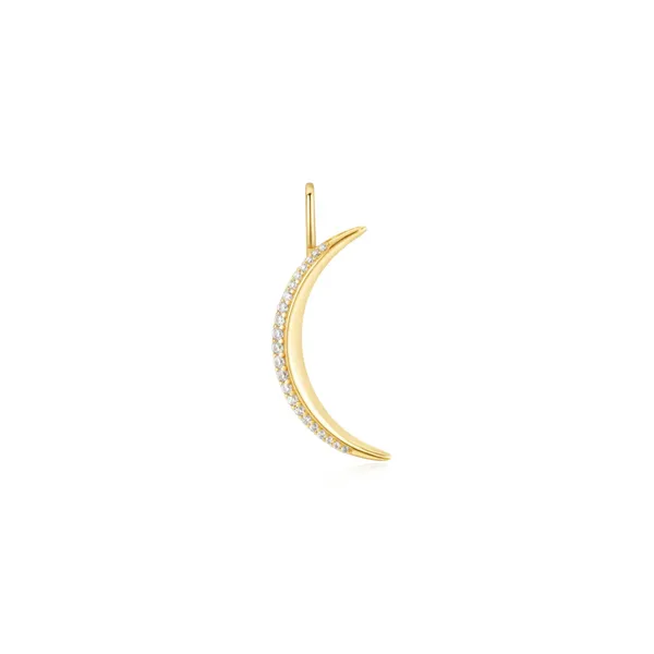 Gold-Plated Sterling CZ Crescent Moon Charm Mark Jewellers La Crosse, WI
