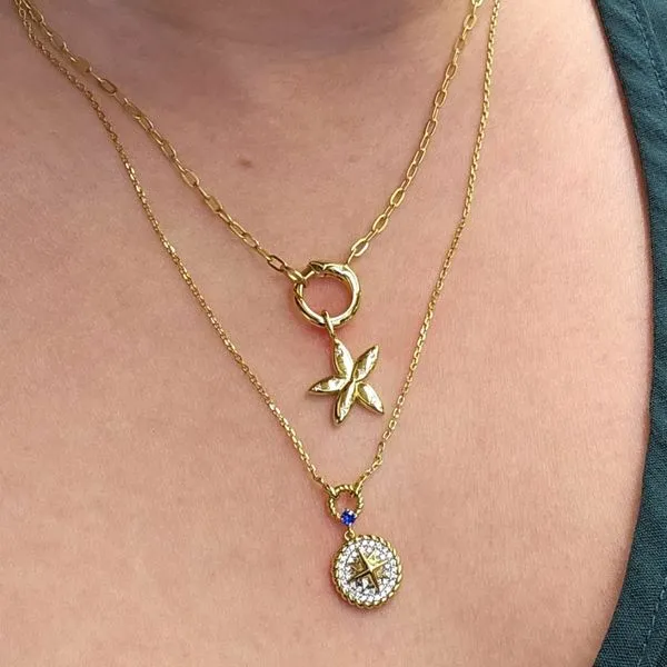 Gold-Plated Sterling CZ Flower Charm Image 2 Mark Jewellers La Crosse, WI