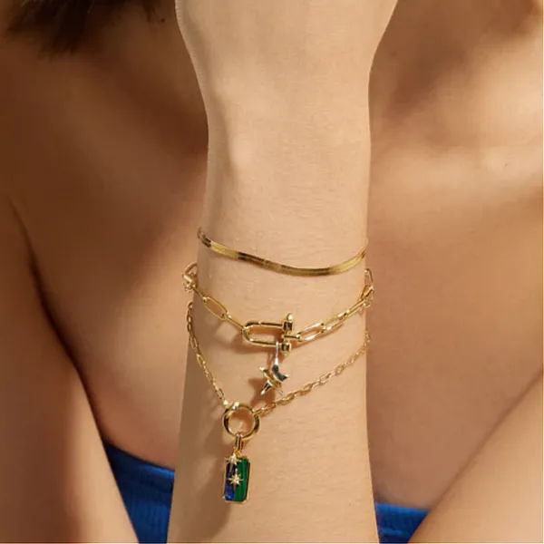 Gold-Plated Sterling Blue Lapis & Malachite Color Eclipse Charm Image 2 Mark Jewellers La Crosse, WI