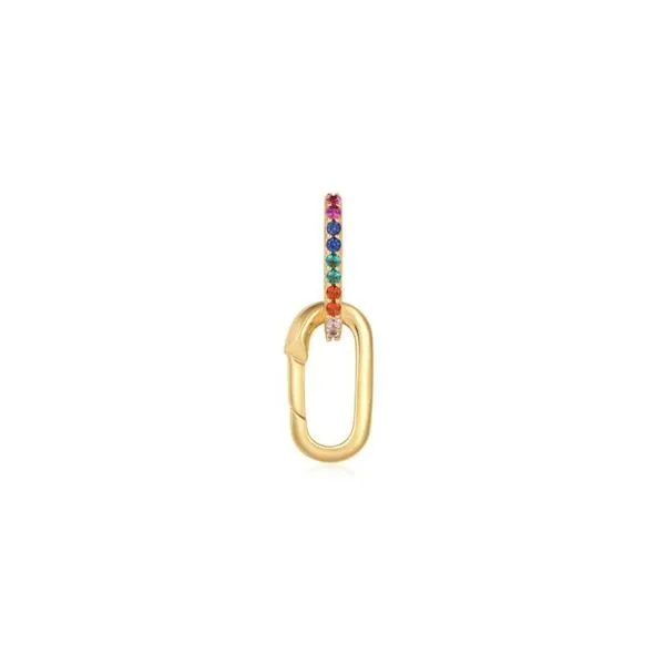 Gold-Plated Sterling Rainbow CZ Link Charm Mark Jewellers La Crosse, WI