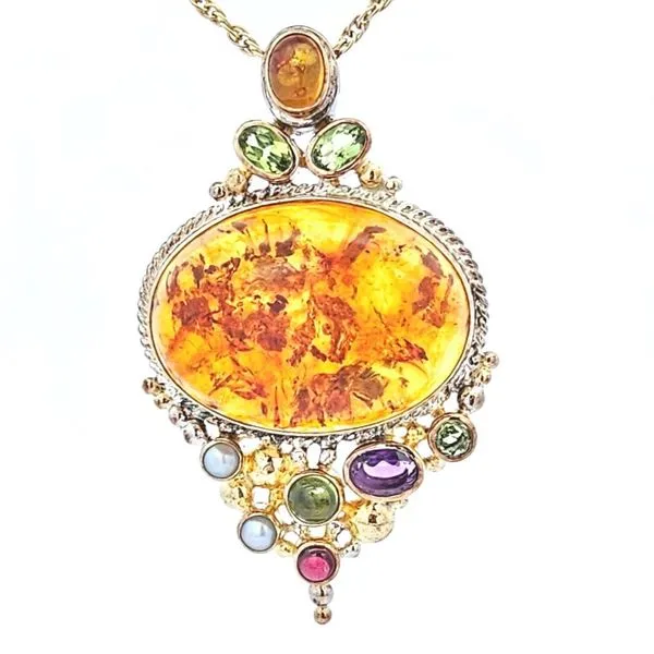 Gold-Plated Sterling Amber Gemstone Pendant Mark Jewellers La Crosse, WI