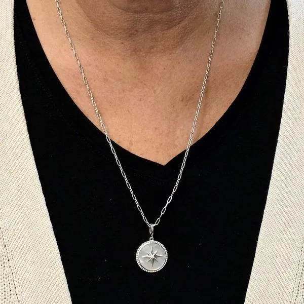 Sterling Mother-of-Pearl Compass Pendant Image 3 Mark Jewellers La Crosse, WI