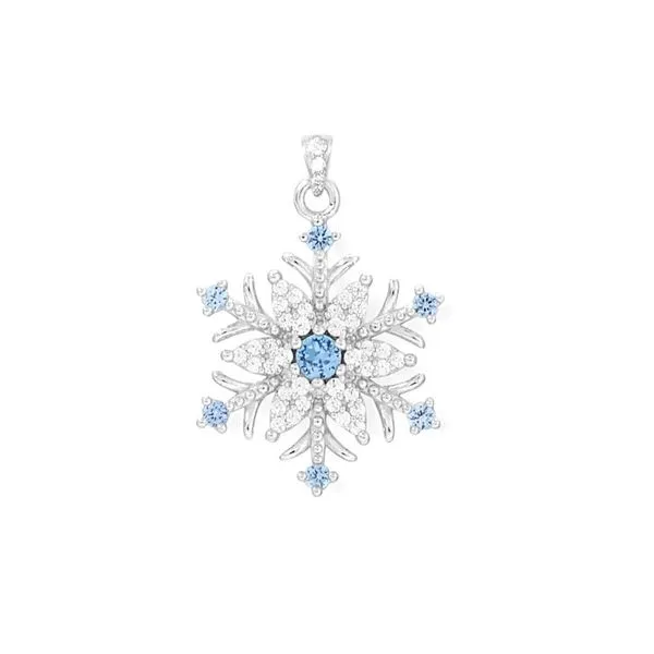 Sterling Blue & White CZ Snowflake Pendant Mark Jewellers La Crosse, WI