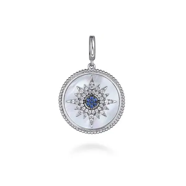 Sterling Sapphire Disc Pendant Mark Jewellers La Crosse, WI