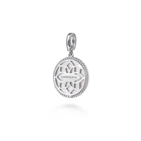 Sterling Sapphire Compass Pendant Image 2 Mark Jewellers La Crosse, WI