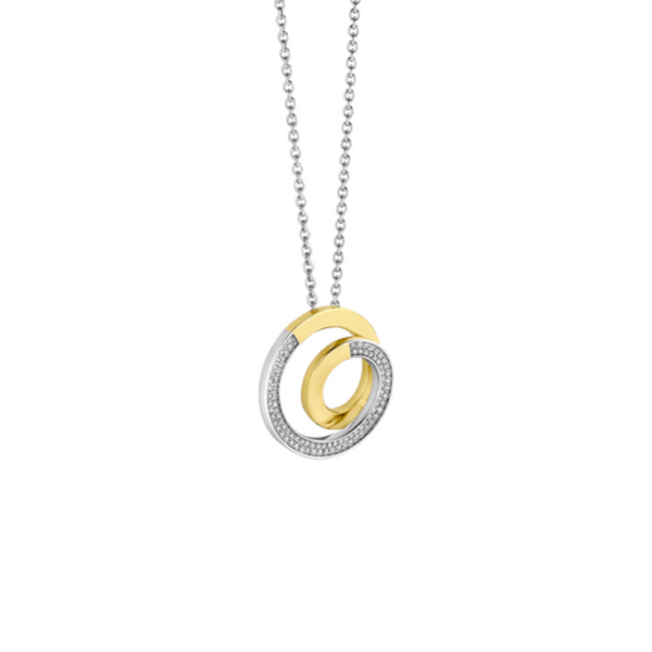 Gold-Plated Sterling CZ Circle Necklace Image 2 Mark Jewellers La Crosse, WI