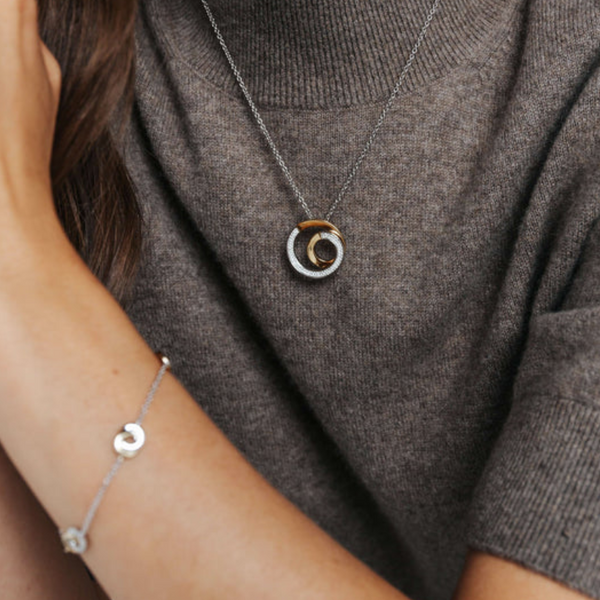 Gold-Plated Sterling CZ Circle Necklace Image 3 Mark Jewellers La Crosse, WI