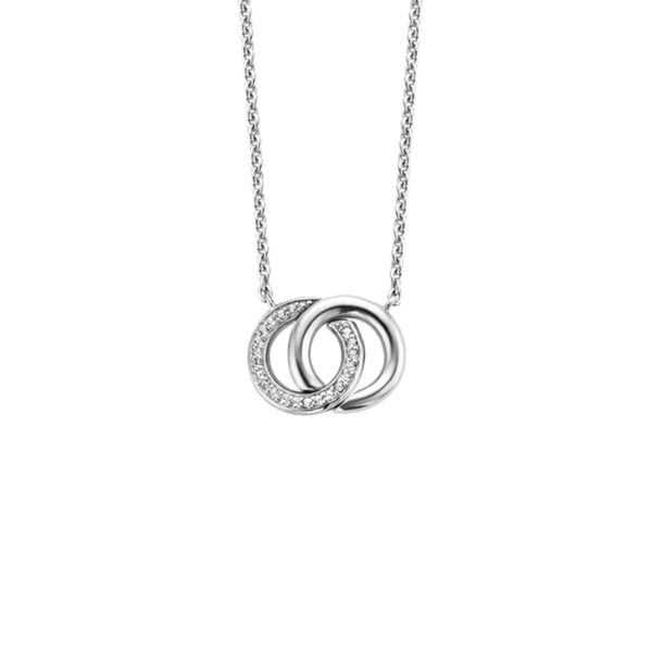 Sterling CZ Double Circle Necklace Mark Jewellers La Crosse, WI