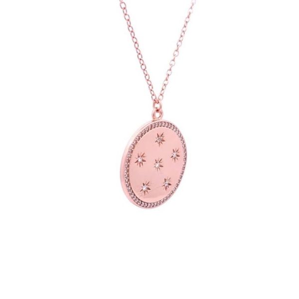 Rose Gold-Plated Sterling CZ Disc Pendant Image 2 Mark Jewellers La Crosse, WI