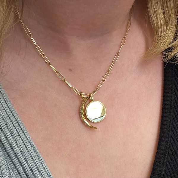 Gold-Plated Sterling Disc Charm Image 2 Mark Jewellers La Crosse, WI