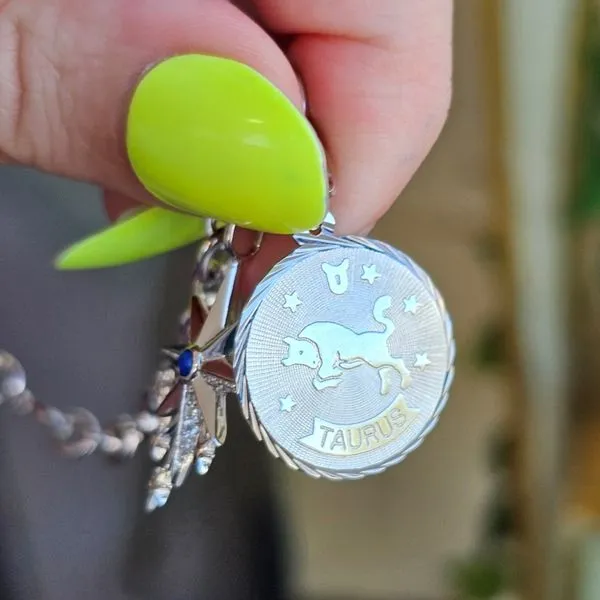 Sterling Taurus Constellation Charm Image 2 Mark Jewellers La Crosse, WI