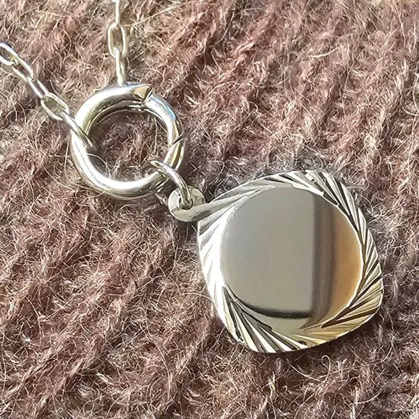Sterling Square Disc Charm Image 2 Mark Jewellers La Crosse, WI