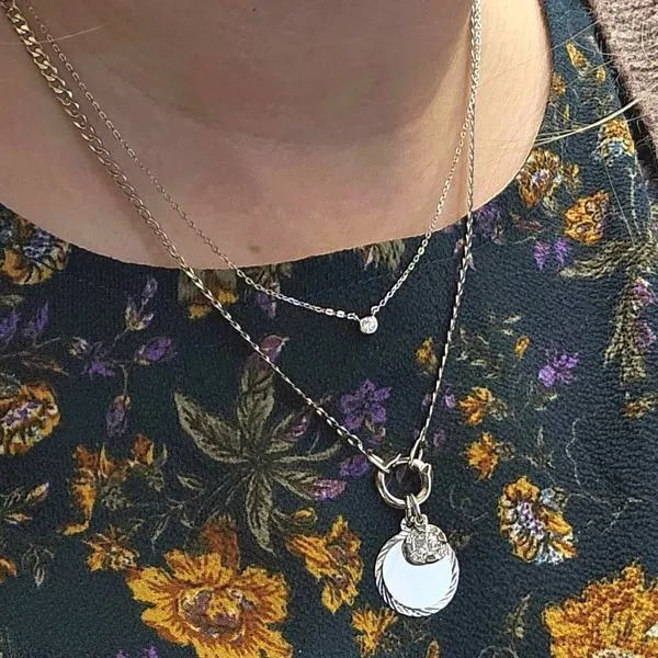 Sterling Round Disc Charm Image 2 Mark Jewellers La Crosse, WI