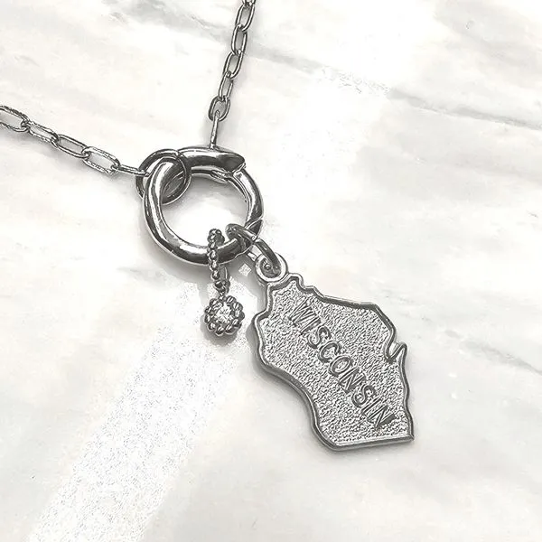 Sterling Wisconsin State Charm Image 2 Mark Jewellers La Crosse, WI