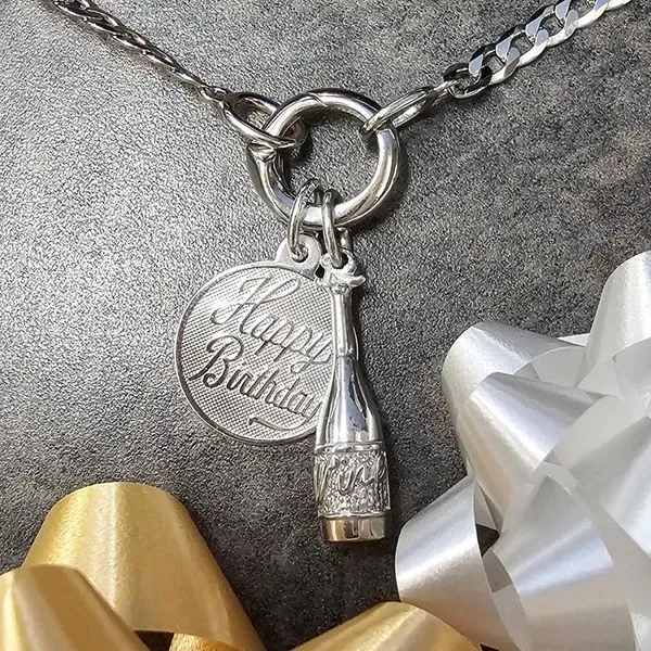 Sterling Happy Birthday Charm Image 2 Mark Jewellers La Crosse, WI
