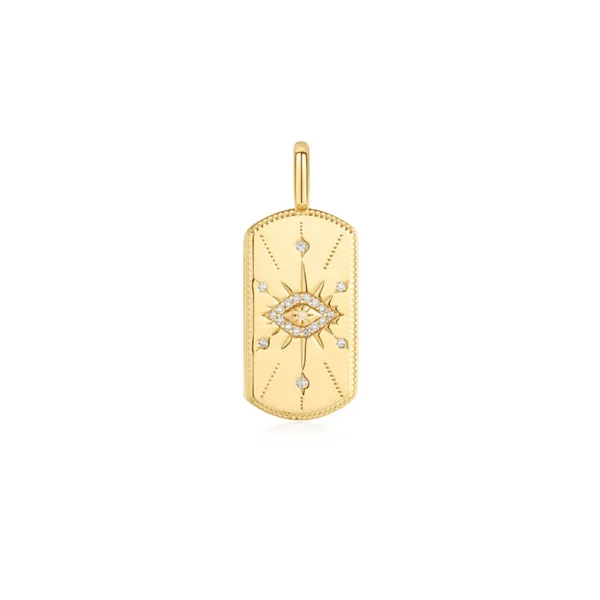 Gold-Plated Sterling CZ Dog Tag Charm Mark Jewellers La Crosse, WI