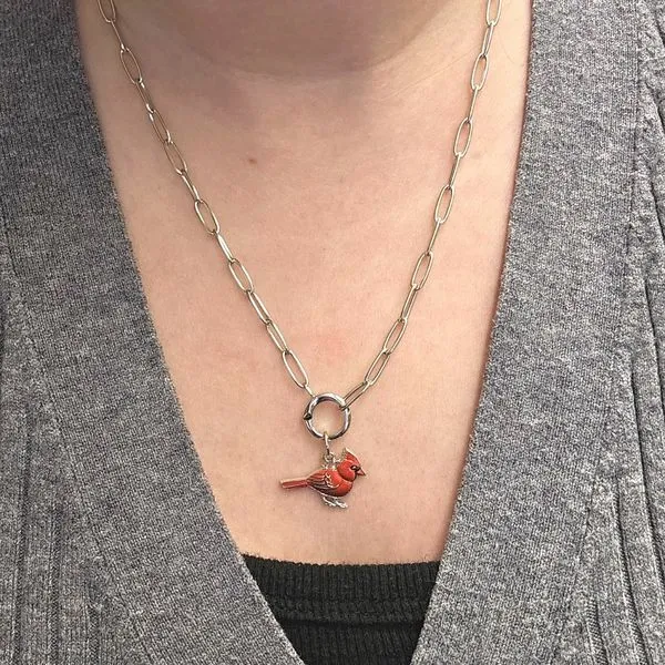 Sterling Red Cardinal Charm Image 2 Mark Jewellers La Crosse, WI