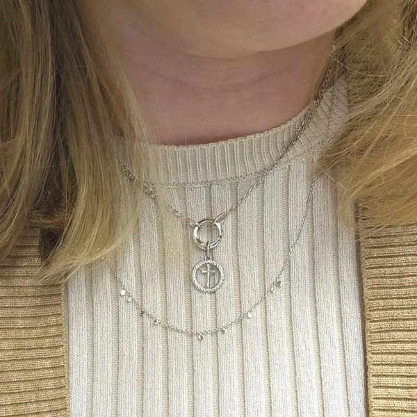Sterling Circle Cross Charm Image 2 Mark Jewellers La Crosse, WI