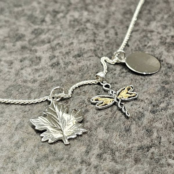 Sterling Maple Leaf Charm Image 2 Mark Jewellers La Crosse, WI