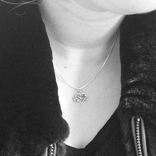 Sterling Infinity Heart Charm Image 2 Mark Jewellers La Crosse, WI