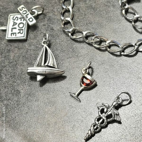 Sterling Wine Glass Charm Image 2 Mark Jewellers La Crosse, WI