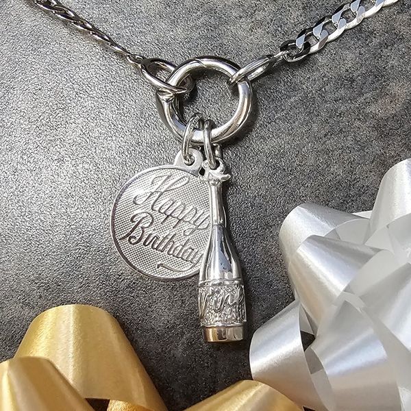 Sterling Happy Birthday Charm Image 2 Mark Jewellers La Crosse, WI