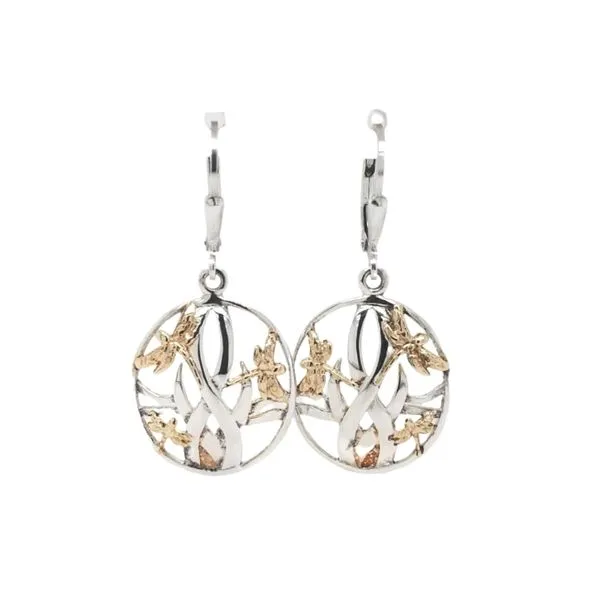 Gold-Plated Sterling Dragonfly in Reeds Earrings Mark Jewellers La Crosse, WI