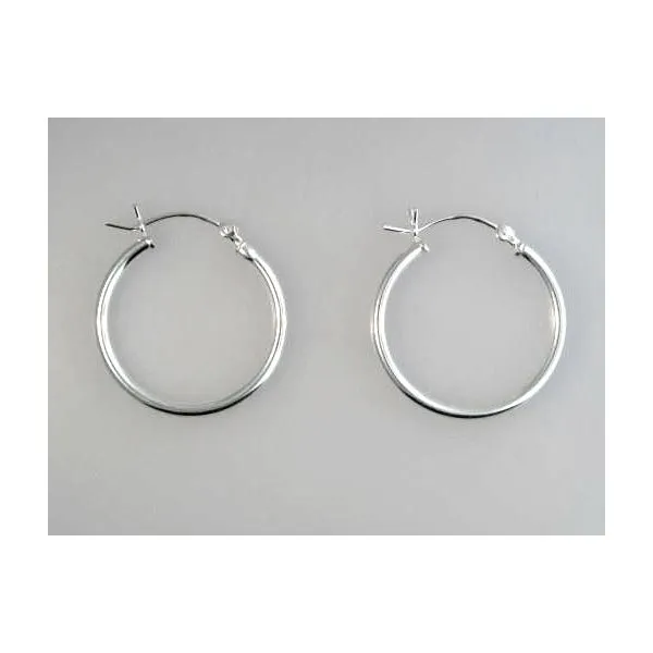 Silver Hoop Earrings Image 2 Mark Jewellers La Crosse, WI