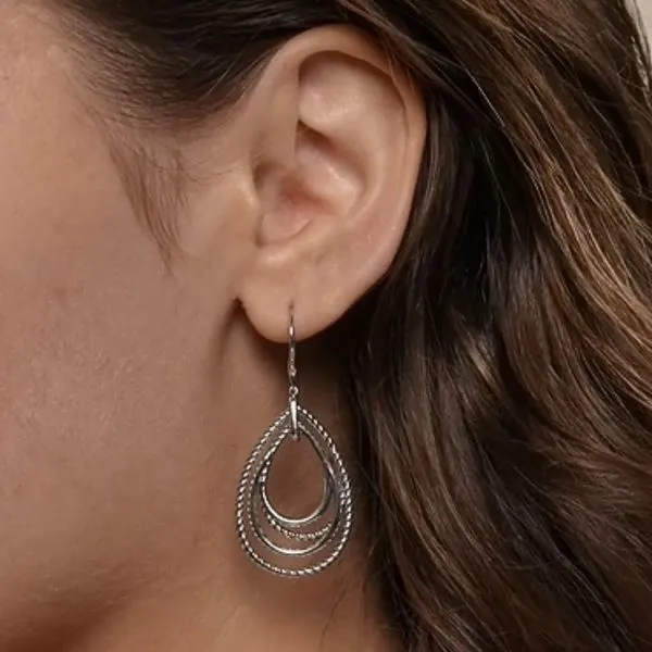 Sterling Beaded Teardrop Leverback Earrings Image 3 Mark Jewellers La Crosse, WI