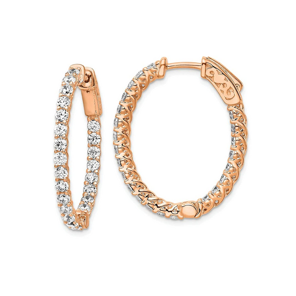 Rose Gold-Plated Sterling Hoop Earrings Mark Jewellers La Crosse, WI