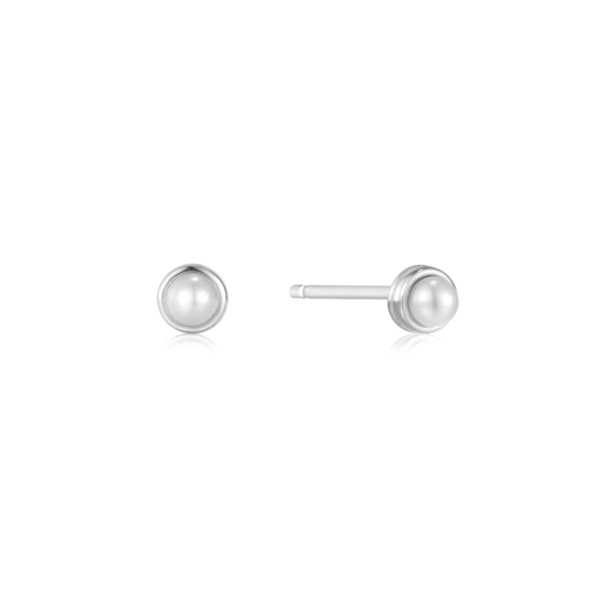 Sterling Pearl Cabochon Stud Earrings Mark Jewellers La Crosse, WI