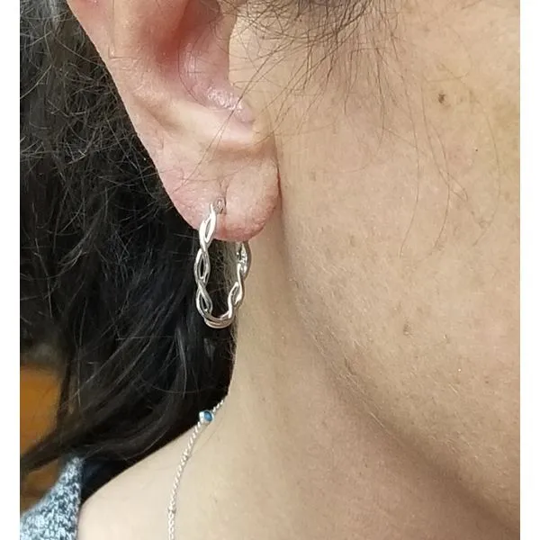 Silver Hoop Earrings Image 2 Mark Jewellers La Crosse, WI