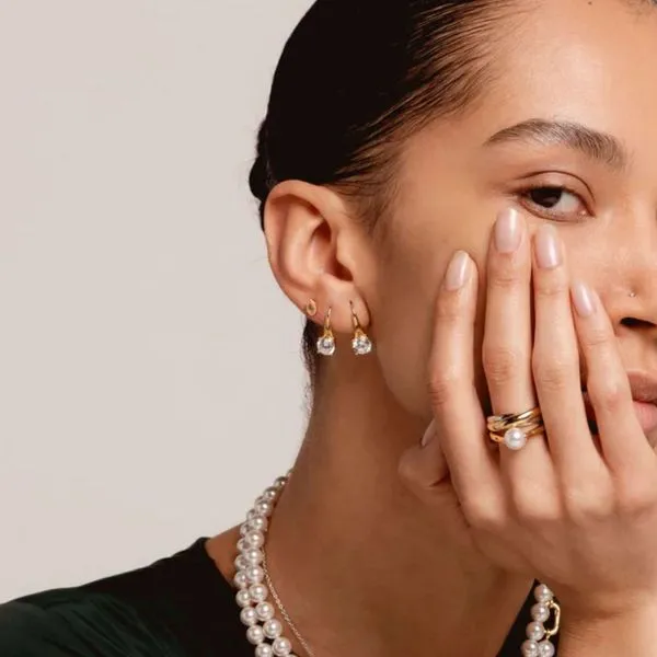 Gold-Plated Sterling CZ Drop Earrings Image 2 Mark Jewellers La Crosse, WI