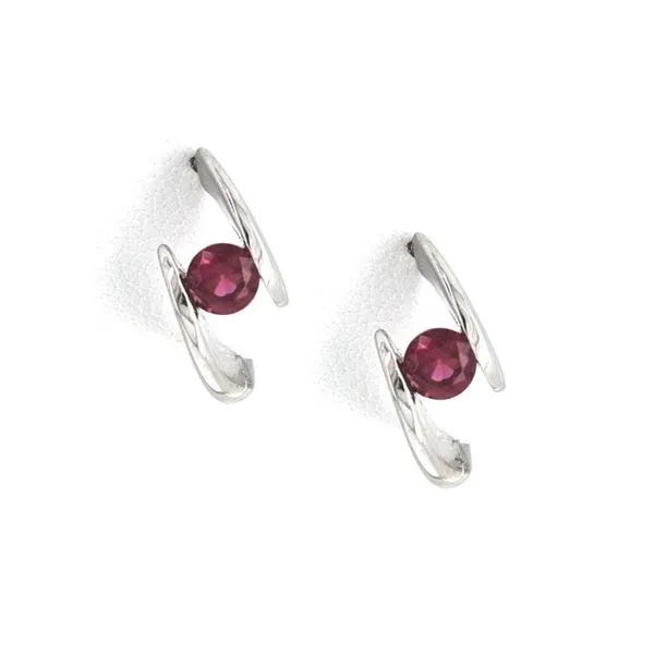 Sterling Red CZ Hoop Earrings Mark Jewellers La Crosse, WI