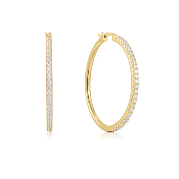 Gold-Plated Sterling CZ Hoop Earrings Mark Jewellers La Crosse, WI