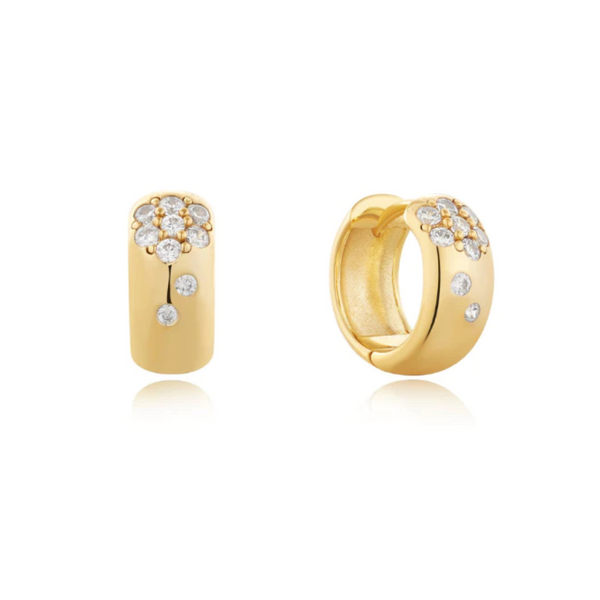 Gold-Plated Sterling CZ Huggie Hoop Earrings Mark Jewellers La Crosse, WI
