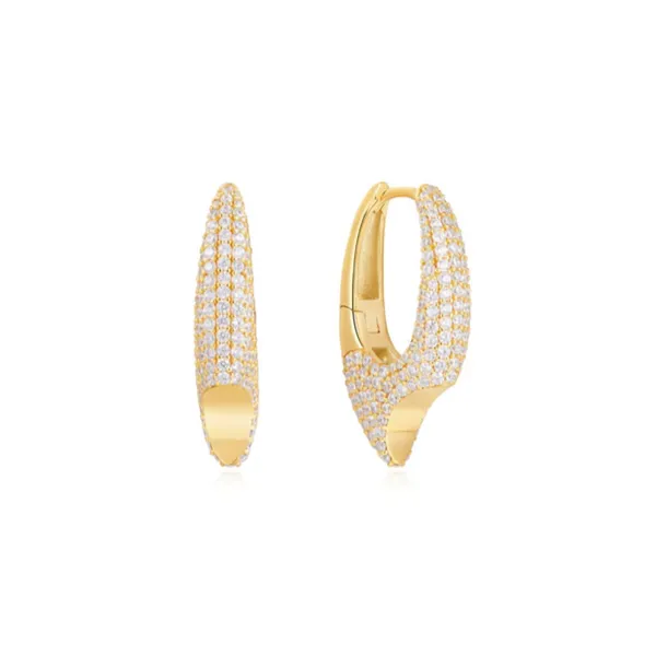 Gold-Plated Sterling CZ Hoop Earrings Mark Jewellers La Crosse, WI