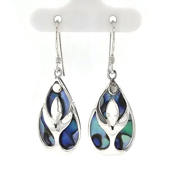 Sterling Paua Abalone Shell Drop Earrings Mark Jewellers La Crosse, WI