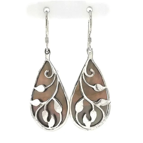 Sterling Tan Mother-Of-Pearl Drop Earrings Mark Jewellers La Crosse, WI