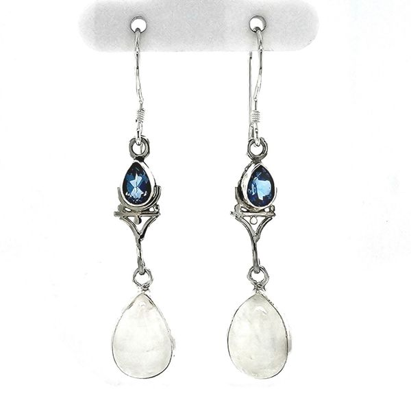 Sterling Blue Topaz & Moonstone Drop Earrings Mark Jewellers La Crosse, WI