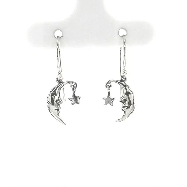 Sterling Moon & Star Drop Earrings Mark Jewellers La Crosse, WI
