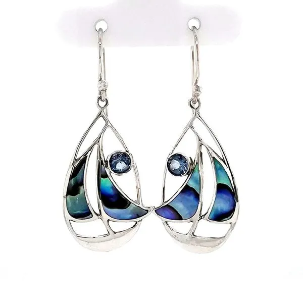 Sterling Paua Abalone Shell Drop Earrings Mark Jewellers La Crosse, WI