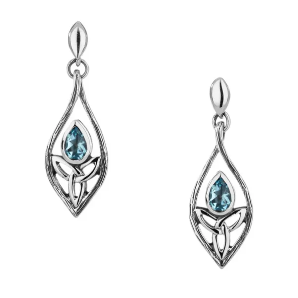 Sterling Blue Topaz Guardian Angel Drop Earrings Mark Jewellers La Crosse, WI